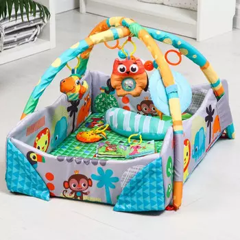 Развивающий коврик Сималенд Львенок бортик подушка с дугой 79х55х0,5 см