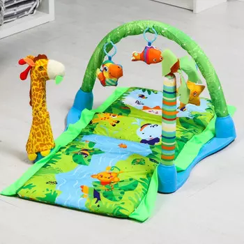 Развивающий коврик Сималенд Остров с дугой и игрушками 77х77х0,5 см