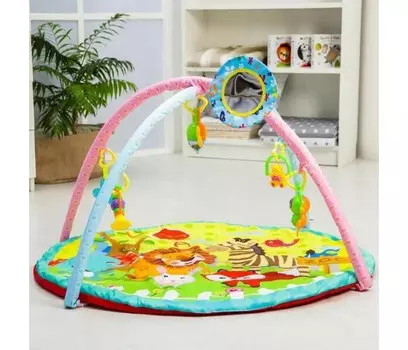 Развивающий коврик Сималенд Развивающий коврик Зоопарк с дугами и погремушками
