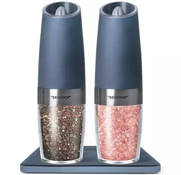 Remihof Набор гравитационных электромельниц для соли и перца с подставкой Reiz 2 шт.