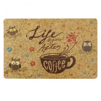 Remiling Индивидуальная салфетка с пробковой подложкой Кофе с совами 44х28.5 см 4 шт.