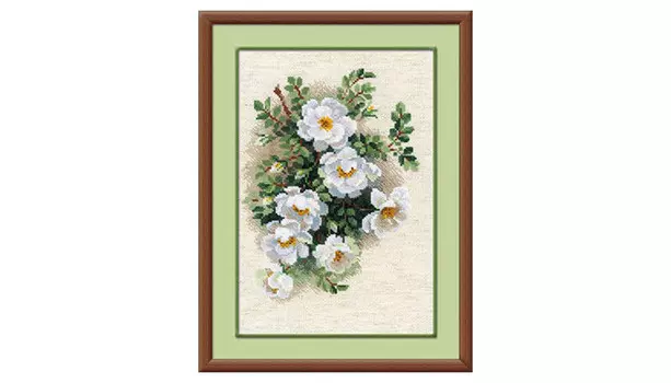 Riolis Набор для вышивания Сотвори сама Белый шиповник 30х21 см