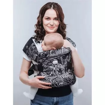 Рюкзак-кенгуру Я рядом Премиум Цветы на черном