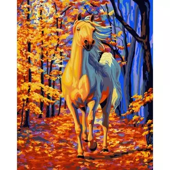 Русская живопись Набор для творчества Рисование по номерам Конь в лучах заката 40х50