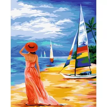 Русская живопись Набор для творчества Рисование по номерам Парусная регата 50х40
