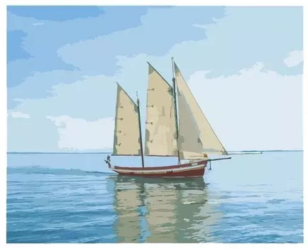 Русская живопись Рисование по номерам Парусник 50х40 см