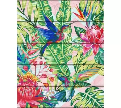 Русская живопись Рисование по номерам по дереву Flamingo Колибри 40х50 см