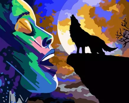 Русская живопись Рисование по номерам по дереву Flamingo Лунная ночь 40х50