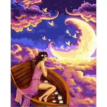 Русская живопись Рисование по номерам по дереву Flamingo Проплывая по небу 40х50