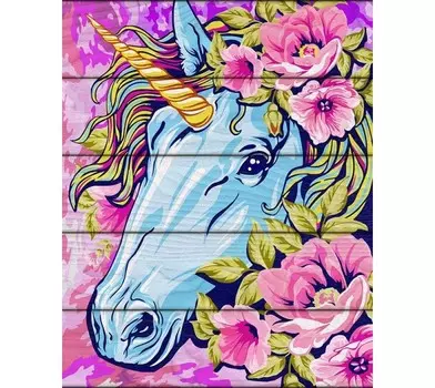 Русская живопись Рисование по номерам по дереву Flamingo Сказочный единорог 40х50 см