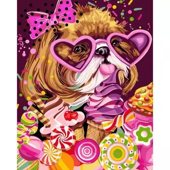 Русская живопись Рисование по номерам по дереву Flamingo Сладкоежка 40х50