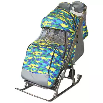 Санки-коляска Galaxy Snow Kids-3-1 на больших колесах