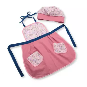 Санта Лючия Поварской колпак и фартук Розовый Фламинго