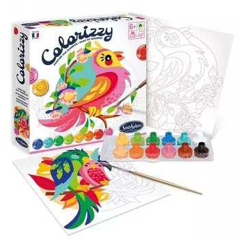 SentoSpherE Акварельная раскраска по цифрам Попугаи