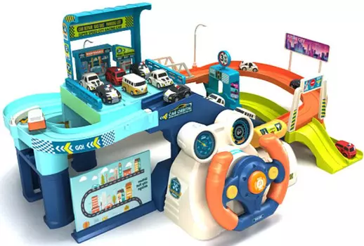 Sharktoys Автотрек с механическим рулем