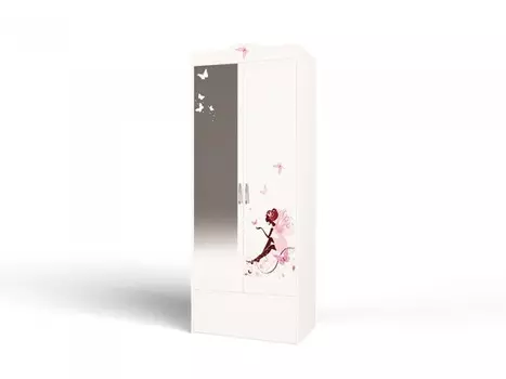 Шкаф ABC-King 2-х дверный Swarovski Фея со стразами и зеркалом