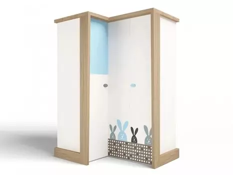 Шкаф ABC-King угловой гармошка Mix Bunny (левый)