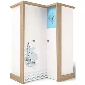 Шкаф ABC-King угловой гармошка Mix Ocean (правый)