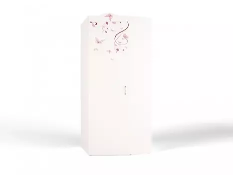 Шкаф ABC-King угловой Swarovski Фея с бабочкой и со стразами (левый)