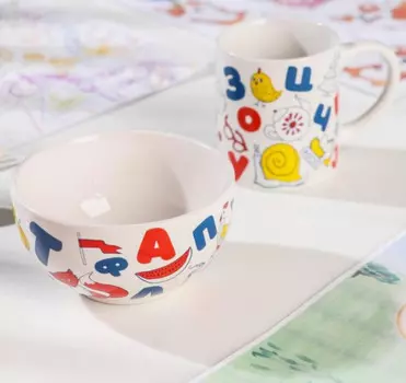 Сималенд Набор посуды Алфавит (2 предмета)