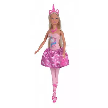 Simba Кукла Штеффи в платье с принтом Единорог 29 см