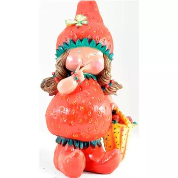 Сказка Садовая фигура Девочка - клубничка с корзиной