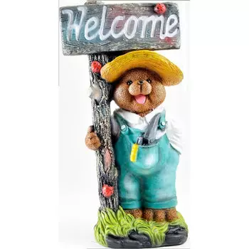 Сказка Садовая фигура Мишка садовник Welcome