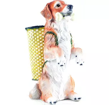 Сказка Садовая фигура Собака с корзиной и костью в зубах