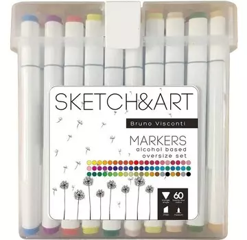 Sketch&amp;Art Набор маркеров двухсторонних Мега 60 цветов