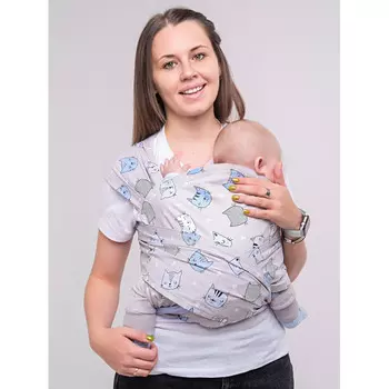 Слинг Я рядом двусторонний Май-слинг Удобный Котики