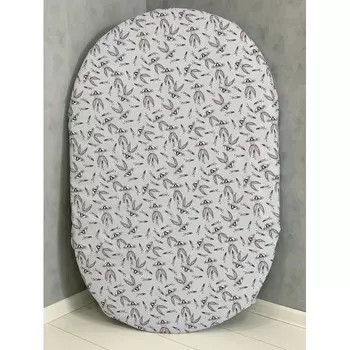 Соника Простынь на резинке на овальный матрас Зайцы 125x75 см