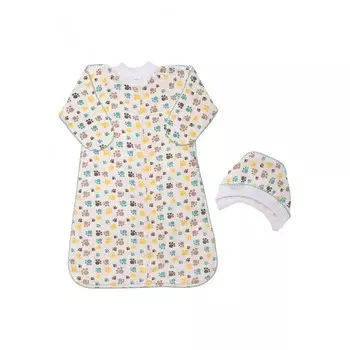 Спальный конверт Клякса и чепчик из трикотажа