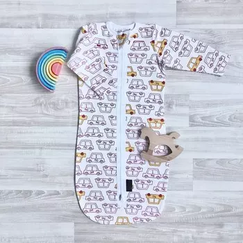 Спальный конверт Mjolk Утепленный мешок Машинки