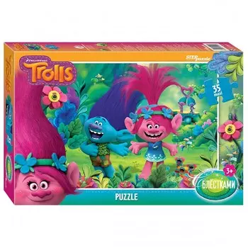 Step Puzzle Пазл мозаика Trolls Глиттер maxi (35 деталей)