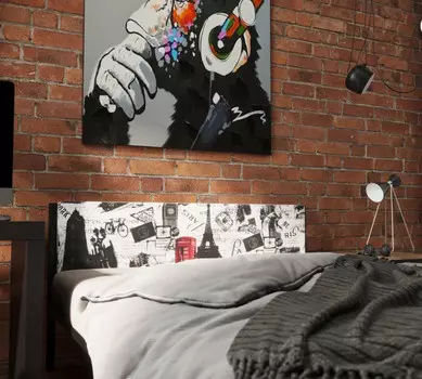 Stone Мягкое изголовье Город для металлической кровати 200х120