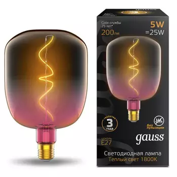 Светильник Gauss Лампа Filament LED clear flexible Е27 V140 5W 200lm 1800К