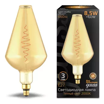 Светильник Gauss Лампа Filament LED golden flexible Е27 Vase 8.5W 660lm 2000К