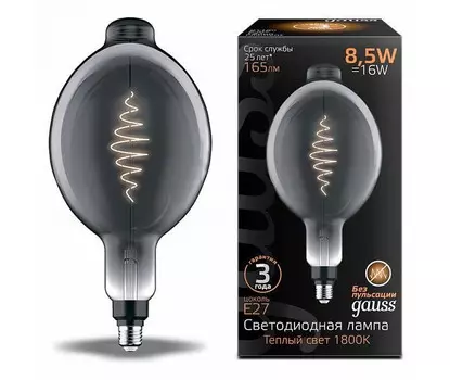 Светильник Gauss Лампа Filament LED gray flexible Е27 BT180 8.5W 165lm 1800К