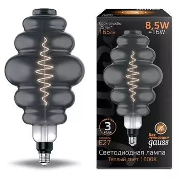 Светильник Gauss Лампа Filament LED Honeycomb gray Е27 8.5W 165lm 1800К
