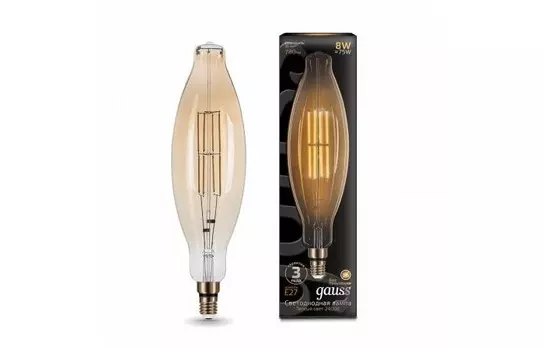 Светильник Gauss Лампа Vintage Filament Flexible LED A160 8W E27 780lm 2400K