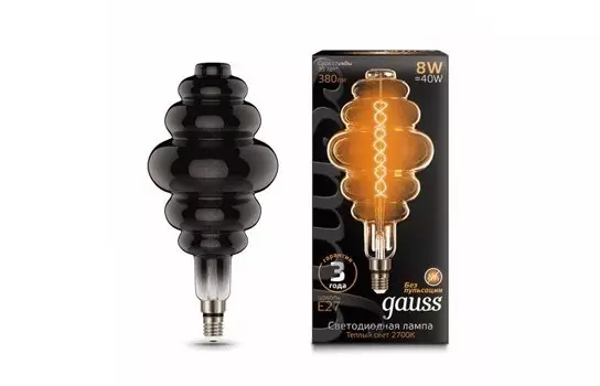 Светильник Gauss Лампа Vintage Filament Flexible LED BD200 8W E27 2400K