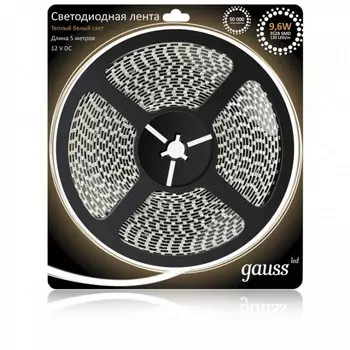 Светильник Gauss Лента LED 2835/120-SMD 9.6W 12V 3000K 5 м