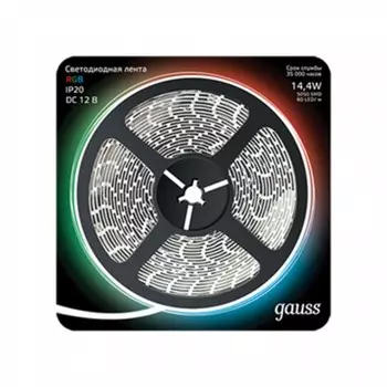 Светильник Gauss Лента LED 5050/60-SMD 14.4W 12V DC RGB 5 м
