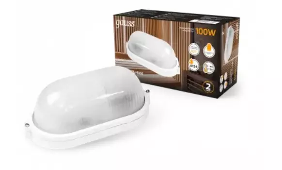 Светильник Gauss НБП IP54 овал под лампу Е27 max 100W