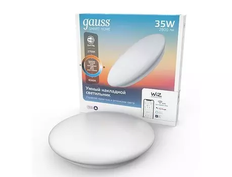 Светильник Gauss Светодиодный стационарный Smart Home тип CCT+DIM 35 Вт