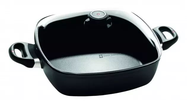 Swiss Diamond Сотейник с крышкой квадратный 28х28 см 5 л