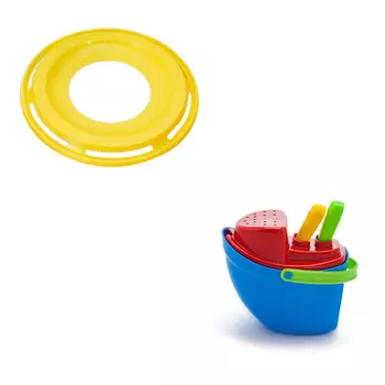 Тебе-Игрушка Набор пляжный: Песочный набор Пароходик + Летающий диск