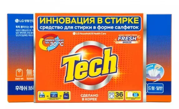 Tech Средство для стирки в листах Fresh breeze 36 шт.