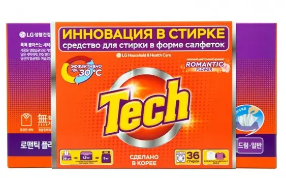 Tech Средство для стирки в листах Romantic flower 36 шт.