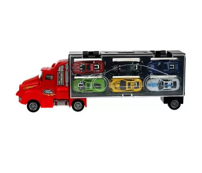 Технодрайв Трейлер с катапультой и 6-ю машинками